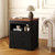 Yusong Farmhouse Night Stand with Gun Drawer & Invisible Lock, Rustic Wooden Night Stand with Charging Station, Beside Table with Drawers and Open Storage, End Tables for Bedroom, Black