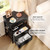 Lazzanto Nightstand with Lockable Hidden Compartment, 2 Drawers, Black
