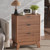 Wodeer Walnut Nightstand with 3 Drawers, Mid Century Modern Wooden Bedroom Nightstand, Bedside Table & End Table with Metal Handles, Farmhouse Night Stands for Bedroom