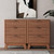 Wodeer Walnut Nightstand with 3 Drawers, Mid Century Modern Wooden Bedroom Nightstand, Bedside Table & End Table with Metal Handles, Farmhouse Night Stands for Bedroom