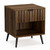 Smuxee Walnut Wooden Night Stand, Mid Century Nightstand with Fluted Drawer, Bedside Table with Open Shelf, Modern End Side Table for Bedroom