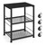 OYEAL Black Night Stand Industrial End Table with Storage Shelf Narrow Side Table for Small Spaces, Farmhouse Bedside Table for Living Room Bedroom, Stable Metal Frame (Black)