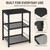 OYEAL Black Night Stand Industrial End Table with Storage Shelf Narrow Side Table for Small Spaces, Farmhouse Bedside Table for Living Room Bedroom, Stable Metal Frame (Black)