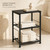 OYEAL Black Night Stand Industrial End Table with Storage Shelf Narrow Side Table for Small Spaces, Farmhouse Bedside Table for Living Room Bedroom, Stable Metal Frame (Black)
