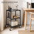 OYEAL Black Night Stand Industrial End Table with Storage Shelf Narrow Side Table for Small Spaces, Farmhouse Bedside Table for Living Room Bedroom, Stable Metal Frame (Black)