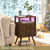 JOONEE Nightstand with Charging Station and LED Lights,Modern Bedside Table with 2 Storage Drawer and Open Wood Shelf, for Bedroom and Small Spaces,Night Stand with Solid Wood Legs,Walnut Brown