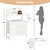HONGOUZWL Night Stand with Charging Station, LED Nightstand with Storage 2 Shelfs & 2 Fabric Drawers, Morden End Table with U-S-B Ports & AC Outlets, White
