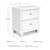 Signature Design by Ashley Fortman White Nightstand, 2 Drawer Storage, Hardwood Solids and MDF Construction, Traditional Wood Bedside Table, 25" W
