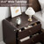 Hizetol Nightstands Set of 2, Modern Nightstands with 3 Drawers, Bedside Table End Table with Curved Profile Design & Gold Metal Handles, Night Stands for Bedroom, Brown