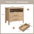 UZUXNUX Fluted Queen Size Nightstand Set of 2, 27 inch Wide End Table with 2 Drawers, Modern Wood Bedside Table for Bedroom, Natural Oak