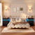 FOTOSOK Nightstands Set of 2 with LED Lights and Charging Station