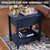 ZOSQUARE 24 Inch Nightstands Set of 2 with Drawer, Side Table with 1 Drawer and Open Shelf, Vintage Small Bedside Table with Handles, 2-Tier Storage Shelves End Table for Bedroom, Dorm (Blue)