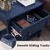 ZOSQUARE 24 Inch Nightstands Set of 2 with Drawer, Side Table with 1 Drawer and Open Shelf, Vintage Small Bedside Table with Handles, 2-Tier Storage Shelves End Table for Bedroom, Dorm (Blue)