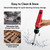 Cordless Hand Blender, 12V Rechargeable Immersion Blender with Brushless Motor, 60+ Bowls per Charge, 2-Blade, Auto Lock, Whisk & Frother for Soup, Smoothies, Baby Food