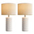 Seealle 23" Modern Ceramic Table Lamps Set of 2, Lamps for Bedroom, White