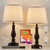 EJIAXIN Lamps for Bedroom Set of 2,Touch Bedside Table Lamp with USB C+A Ports,Dimmable Nightstand Lamps with Round Fabric Linen Lampshade for Living Room Reading Bed Side End Table,Bulbs Included