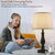 EJIAXIN Lamps for Bedroom Set of 2,Touch Bedside Table Lamp with USB C+A Ports,Dimmable Nightstand Lamps with Round Fabric Linen Lampshade for Living Room Reading Bed Side End Table,Bulbs Included