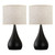 Leasgy 18.1'' Modern Touch Black Table Lamp Set of 2 with 3 Way Dimmable