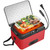 Portable Oven, 12V 24V 110V-240V Car Food Warmer Portable Personal Mini Oven Electric Heated Lunch Box for Meals Reheating & Raw Food Cooking for Road Trip/Camping/Picnic/Family Gathering(Red)