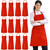 Syntus 12 Pack Apron with 2 Pockets Aprons for Men Women, Polyester, Red