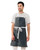 Caldo Linen Kitchen Apron for Cooking- Mens and Womens Linen Bib Apron for Professional Chef, Server, or Barista - Adjustable with Pockets (Slate)