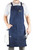 Hudson Durable Goods Professional Grade Chef Apron for Kitchen, BBQ, and Grill - Adjustable Crossback Denim Apron for Men and Women with Pockets, Towel Loop, Quick Release Buckle - 34 x 27 Inch, Blue