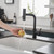 GIMILI Black Touchless Kitchen Sink Faucet with Pull Down Sprayer 15 Inch