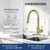 FEELSO Kitchen Faucet with Pull Down Sprayer Stainless Steel Golden