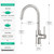 CREA Touchless Kitchen Faucet Infrared Sensor,2 Water Modes Motion Activated Bar Sink Faucets 1 Hole Single Handle 360° Swivel High Arc Brushed Nickel Stainless Steel