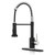 KHQF Kitchen Faucet with Pull Down Sprayer Black&Brush Nickel