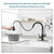 Black Kitchen Faucets with Water Filter and Pull Down Sprayer,Kitchen Sink Faucet,Two Handle Kitchen Sink Faucet with Pull Down Sprayer for 3 Function,Kitchen Faucets Without Water Filtration Device