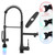 GIMILI Matte Black Kitchen Faucet with LED Light and Pull Down Sprayer