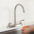 SHACO Kitchen Faucets, 13 Inch High Arc 2 Handle 8 Inch Centerset Kitchen Sink Faucet with Supply Line, 360° Rotating Spout 2 or 3 Hole Mount, Brushed Nickel, SC-KF200