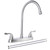 SHACO Kitchen Faucets, 13 Inch High Arc 2 Handle 8 Inch Centerset Kitchen Sink Faucet with Supply Line, 360° Rotating Spout 2 or 3 Hole Mount, Brushed Nickel, SC-KF200