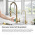 KRAUS Brushed Brass 18 in Touchless Pull Down Kitchen Faucet KSF-1610BB