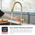 SUMERAIN Touchless Pull Down Kitchen Faucet Brushed Gold