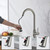 Halo Sanitary NSF&CEC Certified Touchless Kitchen Faucet, Sensor & Handle Dual Control, Motion Activated, 360° Swivel. Easy Install, AC&DC Power Supply.Lead-Free Material.