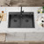 ATTOP 33 Inch Black Drop in Double Bowls Kitchen Sink