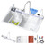 FIVIXIL Kitchen sink double waterfall sink with LED display with cup washer, soap dispenser, waterfall mixer, worktop controller, etc. workstation kitchen sink (White, 29.5 * 18.1 * 8.7 IN)