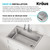 KRAUS Stainless Steel 33 in 18 Gauge Drop In Kitchen Sink KHT640-33