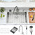 SOMRXO 33x22 Drop In Kitchen Sink with Faucet