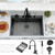 SOMRXO 33x22 Drop In Kitchen Sink with Faucet