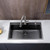 VESLA HOME 30 inch Drop in Black Kitchen Sink, Single Bowl Stainless Steel Handmade Topmount Kitchen Sinks with Dish Grid and Drain