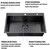 VESLA HOME 30 inch Drop in Black Kitchen Sink, Single Bowl Stainless Steel Handmade Topmount Kitchen Sinks with Dish Grid and Drain