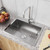 Bathenum 22" x 18" Drop in Kitchen Sink 304 Stainless Steel Single Bowl Topmount Kitchen Sink with Drain Kit and Bottom Grid, Brushed