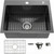 Bathenum 22" x 18" Drop in Kitchen Sink 304 Stainless Steel Single Bowl Topmount Bar Sink with Drain Kit and Bottom Grid, Black