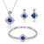 Menton Ezil Blissful Angel Womens Jewelry Set Bracelet Necklace and Earrings Sets Crystal Jewelry Set For Wife Girlfriend Or Mothers Idea Gift For Special Women in Life, Sapphire Blue