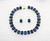 Faship Navy Blue Rectangle Crystal Statement Necklace Earrings Set - Navy Blue