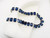 Faship Navy Blue Rectangle Crystal Statement Necklace Earrings Set - Navy Blue