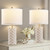 Star Diamond Ceramic Table Lamps Set of 2 - Beige Nightstand Lamps 23"